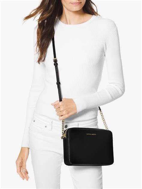 michael kors large jet set crossbody gold|michael kors saffiano jet set.